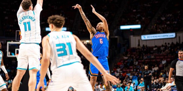 季前赛-威金斯23+6三球11分 雷霆主力缺阵大胜黄蜂